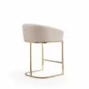 Manhattan Comfort Louvre 36 in. Cream and Titanium Gold Stainless Steel Counter Height Bar Stool  - Manhattan Comfort Louvre 36 in. Cream and Titanium Gold Stainless Steel Counter Height Bar Stool 