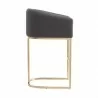 Manhattan Comfort Louvre 36 in. Grey and Titanium Gold Stainless Steel Counter Height Bar Stool Side - Manhattan Comfort Louvre 36 in. Grey and Titanium Gold Stainless Steel Counter Height Bar Stool Side