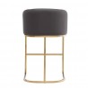Manhattan Comfort Louvre 36 in. Grey and Titanium Gold Stainless Steel Counter Height Bar Stool Back