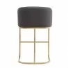 Manhattan Comfort Louvre 36 in. Grey and Titanium Gold Stainless Steel Counter Height Bar Stool Back - Manhattan Comfort Louvre 36 in. Grey and Titanium Gold Stainless Steel Counter Height Bar Stool Back