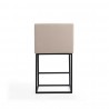 Manhattan Comfort Ambassador 38 in. Cream and Black Metal Counter Height Bar Stool Back