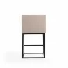 Manhattan Comfort Ambassador 38 in. Cream and Black Metal Counter Height Bar Stool Back - Manhattan Comfort Ambassador 38 in. Cream and Black Metal Counter Height Bar Stool Back