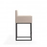 Manhattan Comfort Ambassador 38 in. Cream and Black Metal Counter Height Bar Stool Side