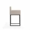 Manhattan Comfort Ambassador 38 in. Cream and Black Metal Counter Height Bar Stool Side - Manhattan Comfort Ambassador 38 in. Cream and Black Metal Counter Height Bar Stool Side