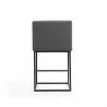 Manhattan Comfort Ambassador 38 in. Grey and Black Metal Counter Height Bar Stool Back - Manhattan Comfort Ambassador 38 in. Grey and Black Metal Counter Height Bar Stool Back
