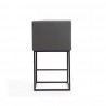 Manhattan Comfort Ambassador 38 in. Grey and Black Metal Counter Height Bar Stool Back