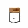 Manhattan Comfort Embassy 34 in. Metal Counter Height Bar Stool in Clay Side - Manhattan Comfort Embassy 34 in. Metal Counter Height Bar Stool in Clay Side