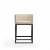 Manhattan Comfort Embassy 34 in. Cream and Black Metal Counter Height Bar Stool Front - Manhattan Comfort Embassy 34 in. Cream and Black Metal Counter Height Bar Stool Front