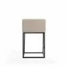 Manhattan Comfort Embassy 34 in. Cream and Black Metal Counter Height Bar Stool Side - Manhattan Comfort Embassy 34 in. Cream and Black Metal Counter Height Bar Stool Side