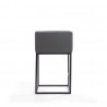 Manhattan Comfort Embassy 34 in. Grey and Black Metal Counter Height Bar Stool Side
