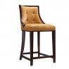 Manhattan Comfort Fifth Ave 39.5 in. Camel and Dark Walnut Beech Wood Counter Height Bar Stool
