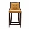 Manhattan Comfort Fifth Ave 39.5 in. Camel and Dark Walnut Beech Wood Counter Height Bar Stool Front - Manhattan Comfort Fifth Ave 39.5 in. Camel and Dark Walnut Beech Wood Counter Height Bar Stool Front