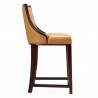 Manhattan Comfort Fifth Ave 39.5 in. Camel and Dark Walnut Beech Wood Counter Height Bar Stool Side