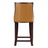 Manhattan Comfort Fifth Ave 39.5 in. Camel and Dark Walnut Beech Wood Counter Height Bar Stool Back