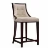 Manhattan Comfort Fifth Ave 39.5 in. Cream and Dark Walnut Beech Wood Counter Height Bar Stool - Manhattan Comfort Fifth Ave 39.5 in. Cream and Dark Walnut Beech Wood Counter Height Bar Stool