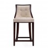 Manhattan Comfort Fifth Ave 39.5 in. Cream and Dark Walnut Beech Wood Counter Height Bar Stool Front