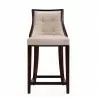 Manhattan Comfort Fifth Ave 39.5 in. Cream and Dark Walnut Beech Wood Counter Height Bar Stool Front - Manhattan Comfort Fifth Ave 39.5 in. Cream and Dark Walnut Beech Wood Counter Height Bar Stool Front