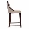 Manhattan Comfort Fifth Ave 39.5 in. Cream and Dark Walnut Beech Wood Counter Height Bar Stool Side - Manhattan Comfort Fifth Ave 39.5 in. Cream and Dark Walnut Beech Wood Counter Height Bar Stool Side
