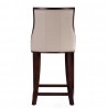 Manhattan Comfort Fifth Ave 39.5 in. Cream and Dark Walnut Beech Wood Counter Height Bar Stool Back