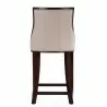 Manhattan Comfort Fifth Ave 39.5 in. Cream and Dark Walnut Beech Wood Counter Height Bar Stool Back - Manhattan Comfort Fifth Ave 39.5 in. Cream and Dark Walnut Beech Wood Counter Height Bar Stool Back