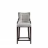 Manhattan Comfort Fifth Avenue Faux Leather Counter Stool in Light Grey Front - Manhattan Comfort Fifth Avenue Faux Leather Counter Stool in Light Grey Front