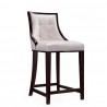 Manhattan Comfort Fifth Ave 39.5 in. White and Walnut Beech Wood Counter Height Bar Stool