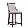 Manhattan Comfort Fifth Ave 39.5 in. White and Walnut Beech Wood Counter Height Bar Stool - Manhattan Comfort Fifth Ave 39.5 in. White and Walnut Beech Wood Counter Height Bar Stool