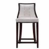 Manhattan Comfort Fifth Ave 39.5 in. White and Walnut Beech Wood Counter Height Bar Stool Front - Manhattan Comfort Fifth Ave 39.5 in. White and Walnut Beech Wood Counter Height Bar Stool Front