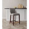 Manhattan Comfort Modern Shubert Counter Stool Upholstered Leatherette with Beech Wood Legs Dark Taupe