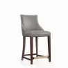 Manhattan Comfort Modern Shubert Counter Stool Upholstered Leatherette with Beech Wood Legs Dark Taupe Front - Manhattan Comfort Modern Shubert Counter Stool Upholstered Leatherette with Beech Wood Legs Dark Taupe Front