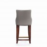 Manhattan Comfort Modern Shubert Counter Stool Upholstered Leatherette with Beech Wood Legs Dark Taupe Back