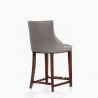 Manhattan Comfort Modern Shubert Counter Stool Upholstered Leatherette with Beech Wood Legs Dark Taupe Side