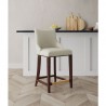 Manhattan Comfort Modern Shubert Counter Stool Upholstered Leatherette with Beech Wood Legs Ivory