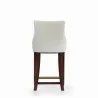 Manhattan Comfort Modern Shubert Counter Stool Upholstered Leatherette with Beech Wood Legs Ivory Back - Manhattan Comfort Modern Shubert Counter Stool Upholstered Leatherette with Beech Wood Legs Ivory Back