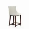 Manhattan Comfort Modern Shubert Counter Stool Upholstered Leatherette with Beech Wood Legs Ivory Side - Manhattan Comfort Modern Shubert Counter Stool Upholstered Leatherette with Beech Wood Legs Ivory Side
