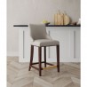 Manhattan Comfort Modern Shubert Counter Stool Upholstered Leatherette with Beech Wood Legs Light Grey