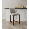 Manhattan Comfort Modern Shubert Counter Stool Upholstered Leatherette with Beech Wood Legs Light Grey - Manhattan Comfort Modern Shubert Counter Stool Upholstered Leatherette with Beech Wood Legs Light Grey