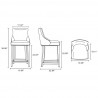 Manhattan Comfort Modern Shubert Counter Stool Upholstered Leatherette with Beech Wood Legs Size