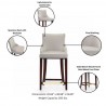 Manhattan Comfort Modern Shubert Counter Stool Upholstered Leatherette with Beech Wood Legs Details 
