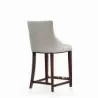 Manhattan Comfort Modern Shubert Counter Stool Upholstered Leatherette with Beech Wood Legs Light Grey Side - Manhattan Comfort Modern Shubert Counter Stool Upholstered Leatherette with Beech Wood Legs Light Grey Side