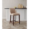 Manhattan Comfort Modern Shubert Counter Stool Upholstered Leatherette with Beech Wood Legs Tan