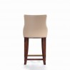 Manhattan Comfort Modern Shubert Counter Stool Upholstered Leatherette with Beech Wood Legs Tan Back 
