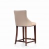 Manhattan Comfort Modern Shubert Counter Stool Upholstered Leatherette with Beech Wood Legs Tan Side