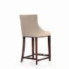 Manhattan Comfort Modern Shubert Counter Stool Upholstered Leatherette with Beech Wood Legs Tan Side - Manhattan Comfort Modern Shubert Counter Stool Upholstered Leatherette with Beech Wood Legs Tan Side