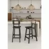 Manhattan Comfort Versailles Counter Stool in Black and Natural Cane - Manhattan Comfort Versailles Counter Stool in Black and Natural Cane