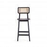 Manhattan Comfort Versailles Counter Stool in Black and Natural Cane Front