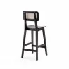 Manhattan Comfort Versailles Counter Stool in Black and Natural Cane Back - Manhattan Comfort Versailles Counter Stool in Black and Natural Cane Back
