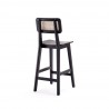 Manhattan Comfort Versailles Counter Stool in Black and Natural Cane Back