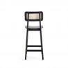 Manhattan Comfort Versailles Counter Stool in Black and Natural Cane Back