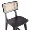 Manhattan Comfort Versailles Counter Stool in Black and Natural Cane Half - Manhattan Comfort Versailles Counter Stool in Black and Natural Cane Half